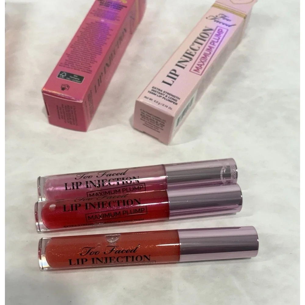 Too Faced Lip Injection Maximum Plump Lot‎ of 3 Full Size Creamsicle Yummy Bear